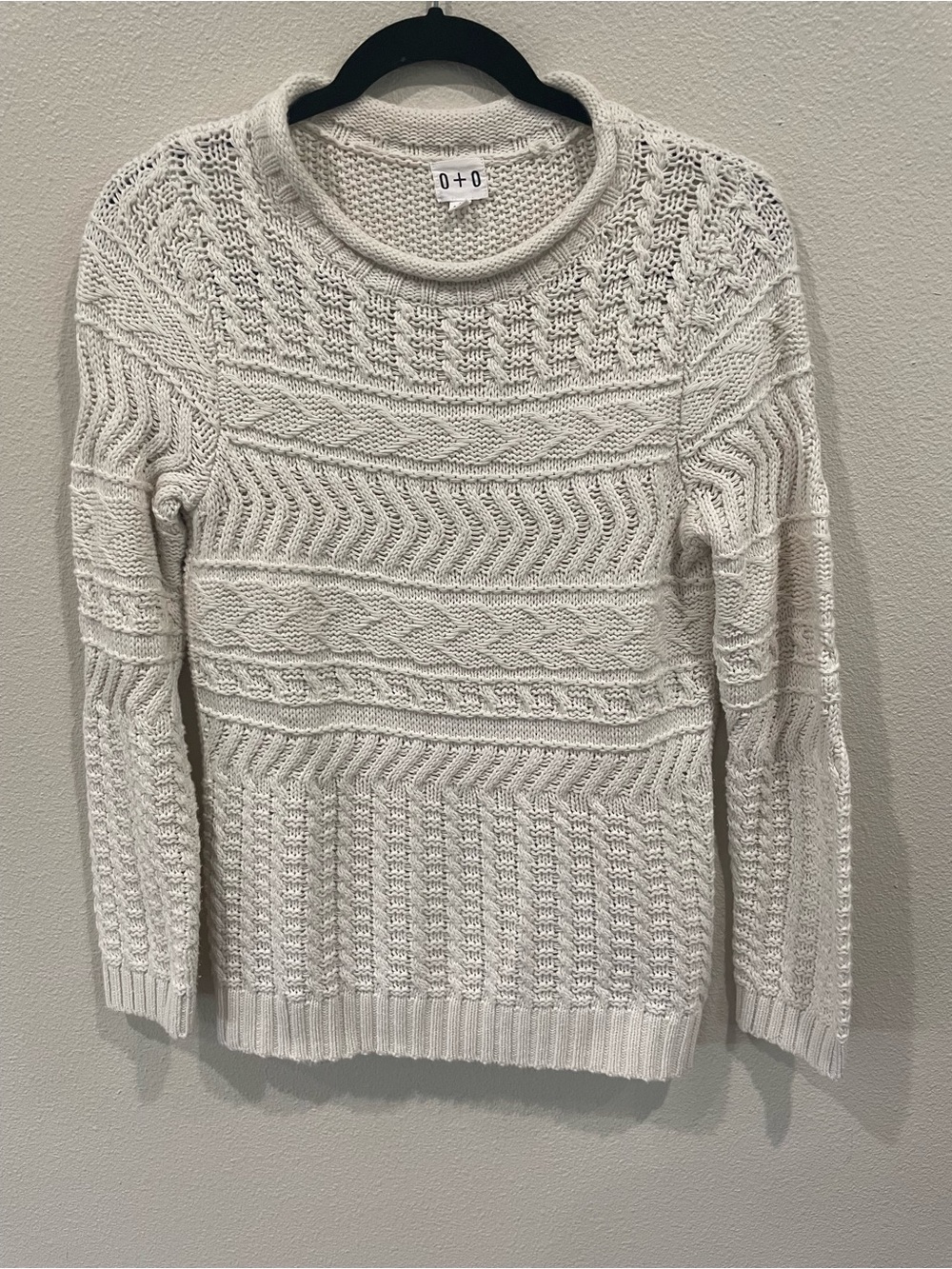 J. Crew Cream Cable-Knit Scoop Neck Sweater - Picture 2 of 9